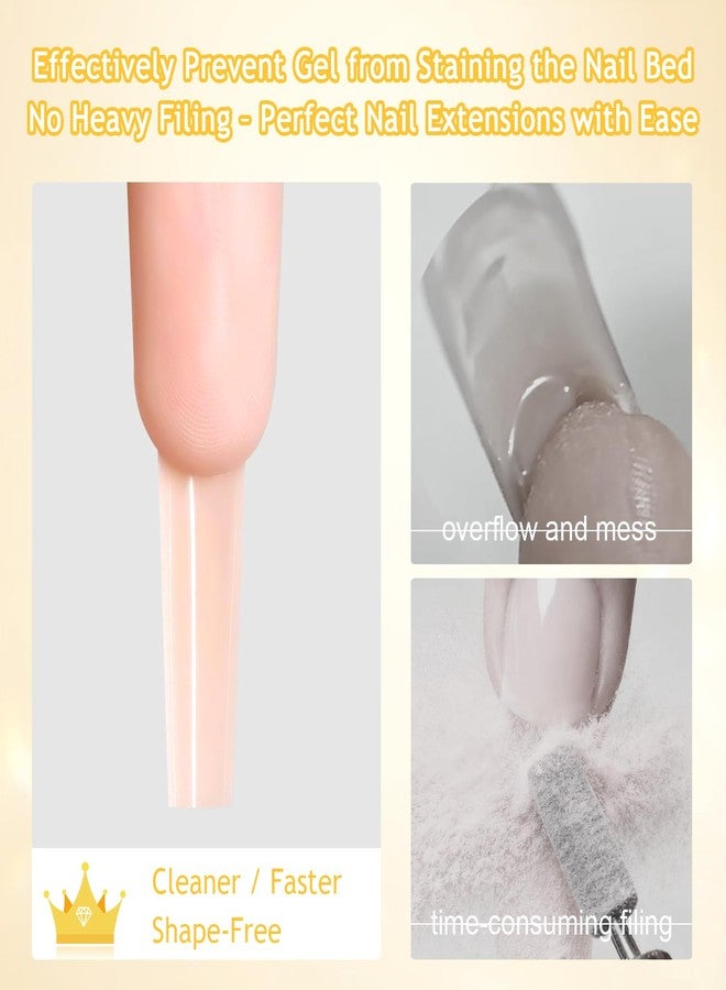 Furtherpretty Sandwich Dual Nail Forms, 15 Sizes Long Coffin Top and Bottom Dual Forms for Builder Gel, Reusable Acrylic Nail Extension Molds with Guide Lines, Professional Manicure Supplies (Coffin) - Image 5